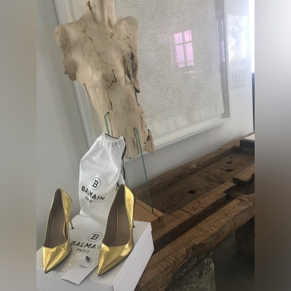 BALMAIN gold pumps 7.5 sz , all inclusive BRAND NEW - Picture 11 of 11